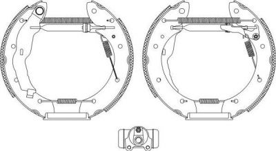 Hella 8DB 355 004-321 комплект тормозных колодок на RENAULT SCЙNIC I (JA0/1_)