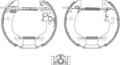 Hella 8DB 355 004-331 комплект тормозных колодок на FIAT UNO (146A/E)