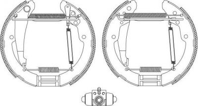 Hella 8DB 355 004-721 комплект тормозных колодок на VW CADDY II фургон (9K9A)