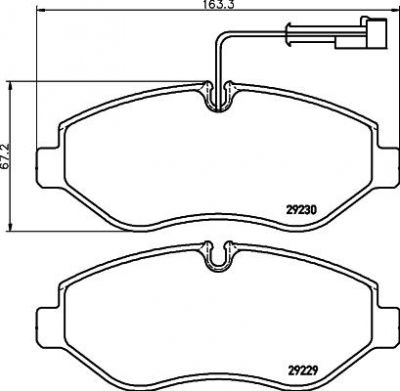 Hella 8DB 355 005-611 комплект тормозных колодок, дисковый тормоз на NISSAN CABSTAR