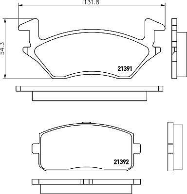 Hella 8DB 355 005-811 комплект тормозных колодок, дисковый тормоз на TOYOTA STARLET универсал (KP6_)