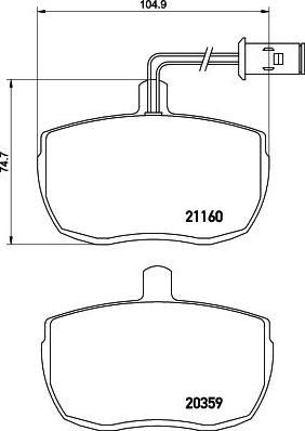 Hella 8DB 355 005-831 комплект тормозных колодок, дисковый тормоз на IVECO DAILY II фургон/универсал