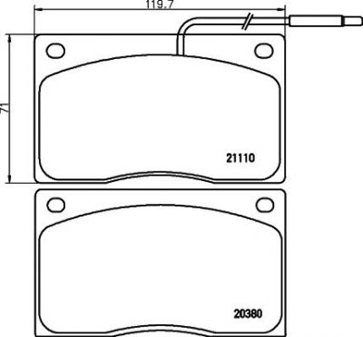 Hella 8DB 355 005-931 комплект тормозных колодок, дисковый тормоз на RENAULT MASTER I фургон (T__)