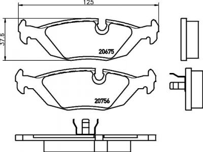 HELLA КОМПЛЕКТ ТОРМОЗНЫХ КОЛОДОК, ДИСКОВЫЙ ТОРМОЗ (8DB 355 006-041)