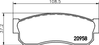 Hella 8DB 355 006-081 комплект тормозных колодок, дисковый тормоз на NISSAN SUNNY II (N13)