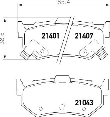 Hella 8DB 355 006-281 комплект тормозных колодок, дисковый тормоз на SUZUKI SWIFT II седан (AH, AJ)