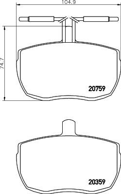 Hella 8DB 355 007-071 комплект тормозных колодок, дисковый тормоз на IVECO DAILY I фургон/универсал