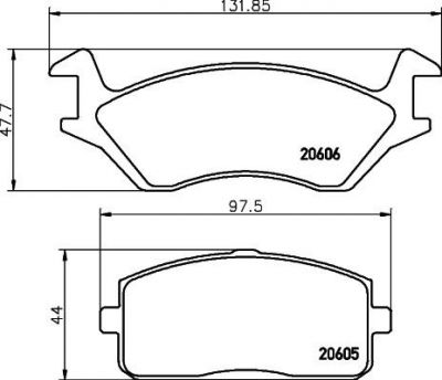 Hella 8DB 355 007-231 комплект тормозных колодок, дисковый тормоз на TOYOTA STARLET универсал (KP6_)