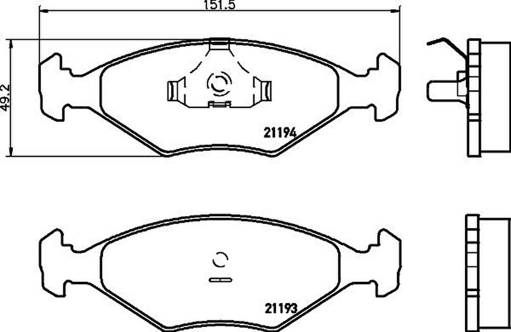 Hella 8DB 355 007-441 комплект тормозных колодок, дисковый тормоз на FIAT ELBA (146_)