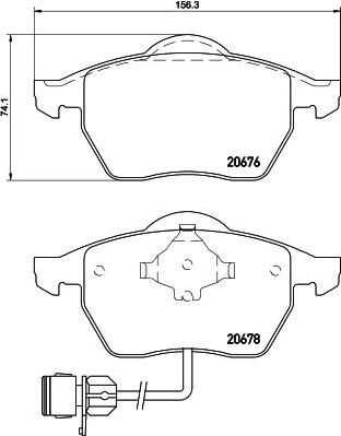 Hella 8DB 355 007-461 комплект тормозных колодок, дисковый тормоз на AUDI 100 (4A, C4)