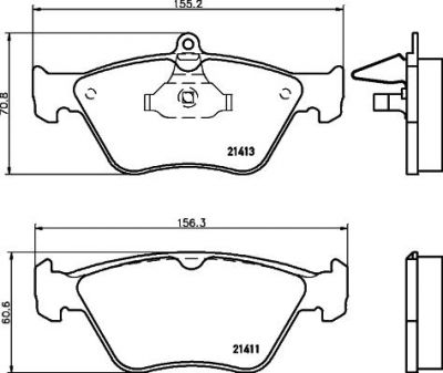 Hella 8DB 355 007-731 комплект тормозных колодок, дисковый тормоз на SAAB 900 II купе