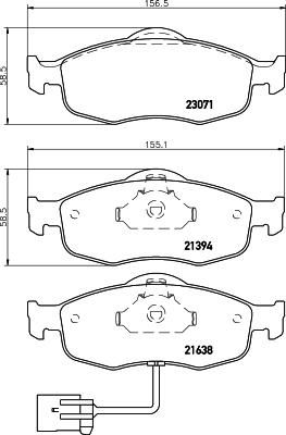 Hella 8DB 355 007-751 комплект тормозных колодок, дисковый тормоз на FORD SCORPIO I (GAE, GGE)