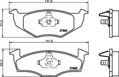 Hella 8DB 355 007-911 комплект тормозных колодок, дисковый тормоз на VW POLO CLASSIC (6KV2)