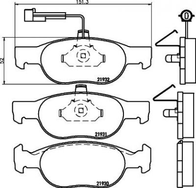 Hella 8DB 355 007-921 комплект тормозных колодок, дисковый тормоз на FIAT BRAVA (182)