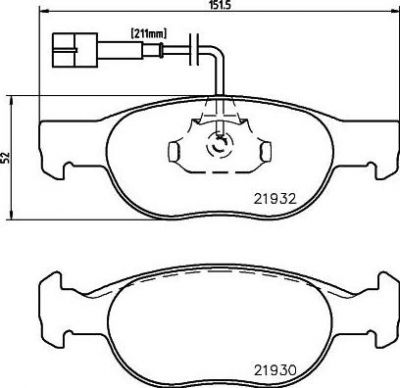 Hella 8DB 355 008-061 комплект тормозных колодок, дисковый тормоз на ALFA ROMEO 146 (930)