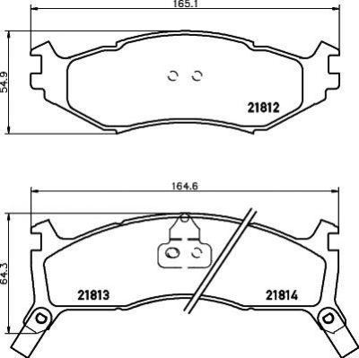 Hella 8DB 355 008-221 комплект тормозных колодок, дисковый тормоз на CHRYSLER SARATOGA