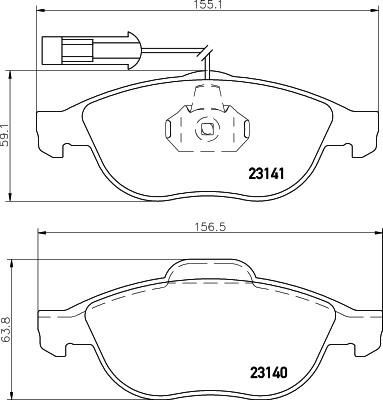 Hella 8DB 355 008-421 комплект тормозных колодок, дисковый тормоз на ALFA ROMEO 156 (932)