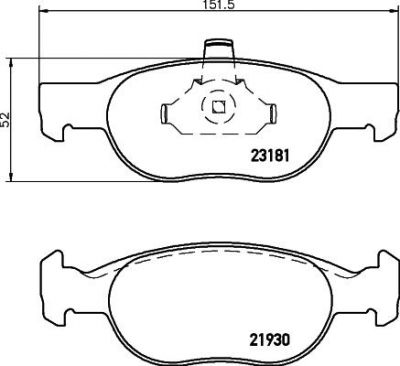 Hella 8DB 355 008-431 комплект тормозных колодок, дисковый тормоз на FIAT PUNTO (188)