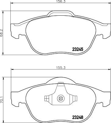 Hella 8DB 355 009-111 комплект тормозных колодок, дисковый тормоз на RENAULT LAGUNA II Grandtour (KG0/1_)