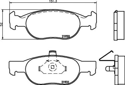 Hella 8DB 355 009-231 комплект тормозных колодок, дисковый тормоз на FIAT PUNTO (188)