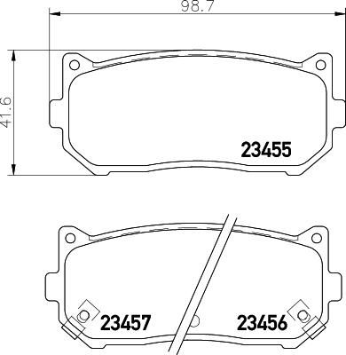 Hella 8DB 355 009-341 комплект тормозных колодок, дисковый тормоз на KIA SHUMA II (FB)