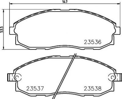 Hella 8DB 355 009-381 комплект тормозных колодок, дисковый тормоз на HYUNDAI H-1 / STAREX