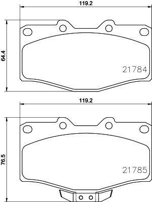 Hella 8DB 355 009-471 комплект тормозных колодок, дисковый тормоз на TOYOTA HILUX II пикап (LN8_, RN5_, LN6_, YN6_, YN5_, LN5_, RN6_)