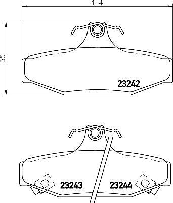 Hella 8DB 355 009-571 комплект тормозных колодок, дисковый тормоз на SSANGYONG KORANDO (KJ)