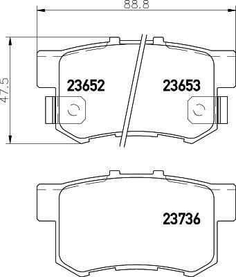 Hella 8DB 355 009-581 комплект тормозных колодок, дисковый тормоз на HONDA CIVIC VII седан (ES)