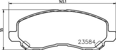 HELLA Колодки тормозные MITSUBISHI ASX/LANCER/OUTLANDER/DODGE CALIBER передние (1607690380, 8DB 355 009-671)