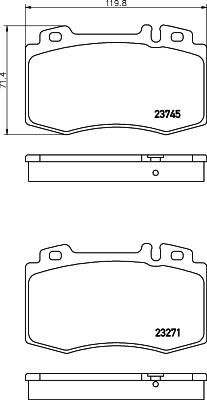 HELLA Колодки тормозные MERCEDES C209/W203/W211/W220/R171/R230 передние (0064203220, 8DB 355 010-101)
