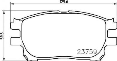 Hella 8DB 355 010-111 комплект тормозных колодок, дисковый тормоз на TOYOTA PREVIA (MCR3_, ACR3_, CLR3_)