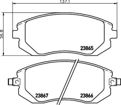 HELLA Колодки тормозные SUBARU FORESTER 01-/IMPREZA 01-/LEGACY 98- передние (26296AE160, 8DB 355 010-211)