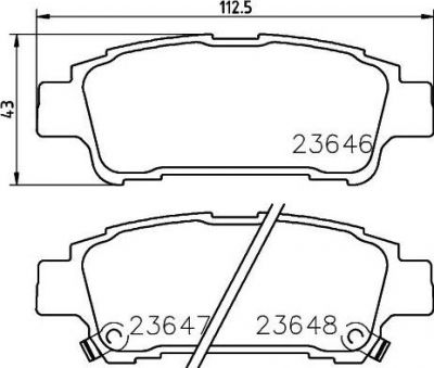 Hella 8DB 355 010-311 комплект тормозных колодок, дисковый тормоз на TOYOTA ALPHARD (ATH1_, MNH1_, ANH1_)