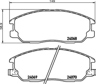 Hella 8DB 355 010-451 комплект тормозных колодок, дисковый тормоз на KIA SORENTO I (JC)