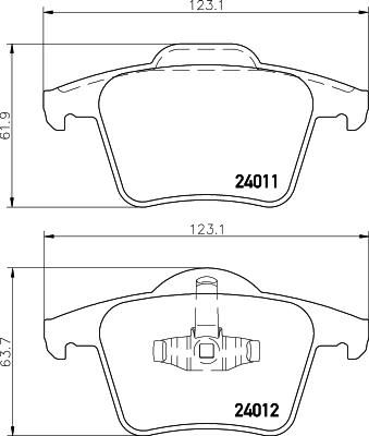 Hella 8DB 355 010-801 комплект тормозных колодок, дисковый тормоз на VOLVO XC90 I