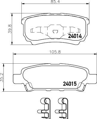 HELLA Колодки тормозные MITSUBISHI LANCER IX 03>OUTLANDER 03>08 задние (MZ690350, 8DB 355 010-811)