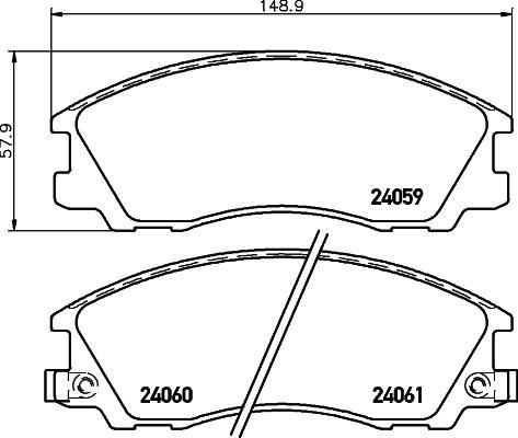 Hella 8DB 355 010-821 комплект тормозных колодок, дисковый тормоз на HYUNDAI TERRACAN (HP)