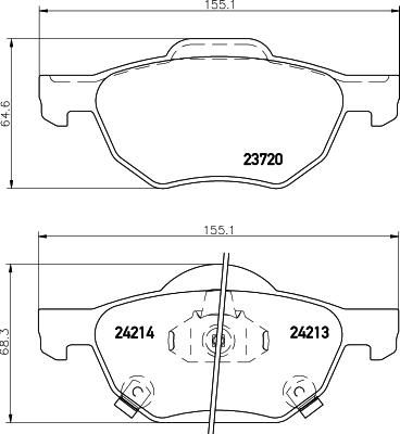 HELLA КОМПЛЕКТ ТОРМОЗНЫХ КОЛОДОК, ДИСКОВЫЙ ТОРМОЗ (8DB 355 010-831)