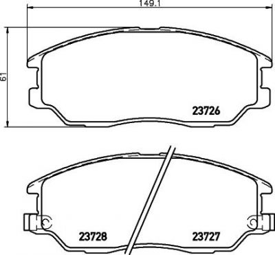 Hella 8DB 355 010-861 комплект тормозных колодок, дисковый тормоз на HYUNDAI EQUUS / CENTENNIAL