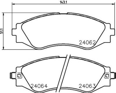 HELLA КОМПЛЕКТ ТОРМОЗНЫХ КОЛОДОК, ДИСКОВЫЙ ТОРМОЗ (8DB 355 010-951)