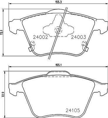 Hella 8DB 355 011-051 комплект тормозных колодок, дисковый тормоз на MAZDA 6 (GG)