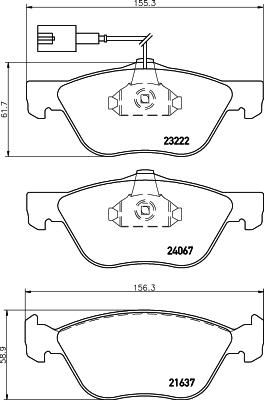 Hella 8DB 355 011-211 комплект тормозных колодок, дисковый тормоз на FIAT MAREA (185)