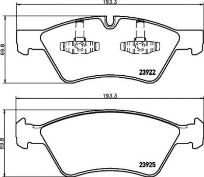 HELLA Колодки тормозные MERCEDES W164 (ML)/X164 (GL)/W211/W251 04> передние (0044204020, 8DB 355 012-011)