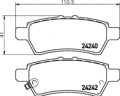 HELLA Колодки тормозные NISSAN PATHFINDER 05-/NAVARA 05- задние (44060EB325, 8DB 355 012-081)