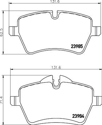 Hella 8DB 355 012-341 комплект тормозных колодок, дисковый тормоз на MINI MINI Roadster (R59)