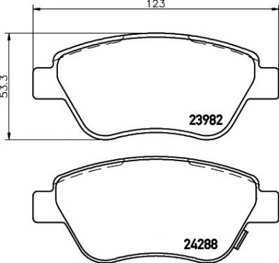 Hella 8DB 355 012-831 комплект тормозных колодок, дисковый тормоз на OPEL CORSA D