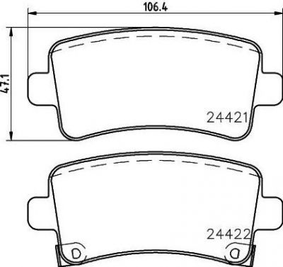 Hella 8DB 355 012-991 комплект тормозных колодок, дисковый тормоз на OPEL INSIGNIA седан