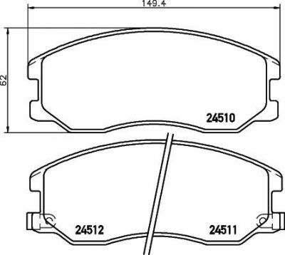 HELLA КОМПЛЕКТ ТОРМОЗНЫХ КОЛОДОК, ДИСКОВЫЙ ТОРМОЗ (8DB 355 013-121)