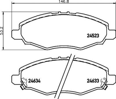 Hella 8DB 355 013-181 комплект тормозных колодок, дисковый тормоз на TOYOTA HILUX III пикап (KUN_, TGN_, LAN_, GGN_)